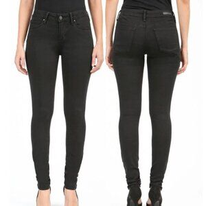 ARTICLES OF SOCIETY Mya Skinny Jeans Solid Black Mid Rise Full Length Stretch 27